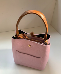 Orange peel effect leather handbag and shoulder bag