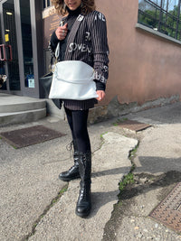 Borsa in pelle Made in Italy con doppia tracolla