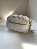 Orange peel effect leather handbag and shoulder bag