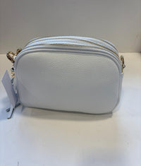 Orange peel effect leather handbag and shoulder bag