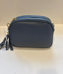 Orange peel effect leather handbag and shoulder bag