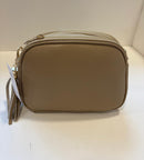 Orange peel effect leather handbag and shoulder bag