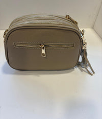 Orange peel effect leather handbag and shoulder bag