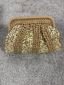 Borsa a mano in rafia con tracolla removibile