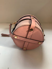 Borsa secchiello in camoscio rosa a spalla o a mano