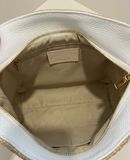 Borsa a spalla intrecciata con manici in pelle e tracolla