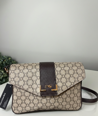 Borsa piccola a tracolla Nero Giardini doppio scomparto bordi testa di moro