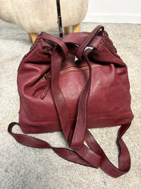 Borsa zaino toscana in pelle intrecciata