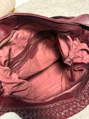 Borsa zaino toscana in pelle intrecciata
