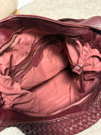 Borsa zaino toscana in pelle intrecciata
