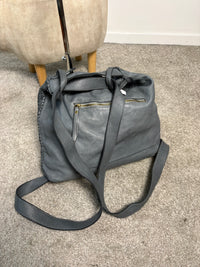 Borsa zaino toscana in pelle intrecciata
