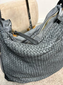 Borsa zaino toscana in pelle intrecciata