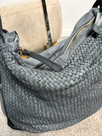 Borsa zaino toscana in pelle intrecciata