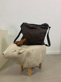 Borsa zaino toscana in pelle intrecciata