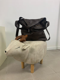 Borsa zaino toscana in pelle intrecciata