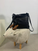 Borsa zaino toscana in pelle intrecciata