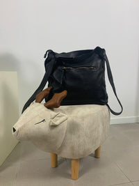 Borsa zaino toscana in pelle intrecciata