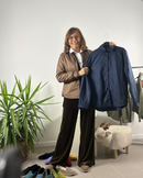 Camicia imbottita con bottoni automatici, tasche e colletto