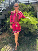 Camicia a righe 100% cotone con bottoni