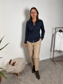 Camicia in viscosa effetto cotone con retro elasticizzato