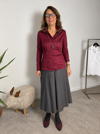 Camicia in viscosa effetto cotone con retro elasticizzato