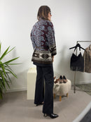 Cardigan fantasia Blue Joint con fascia grosgrain in vita