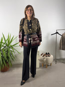 Cardigan fantasia Blue Joint con fascia grosgrain in vita