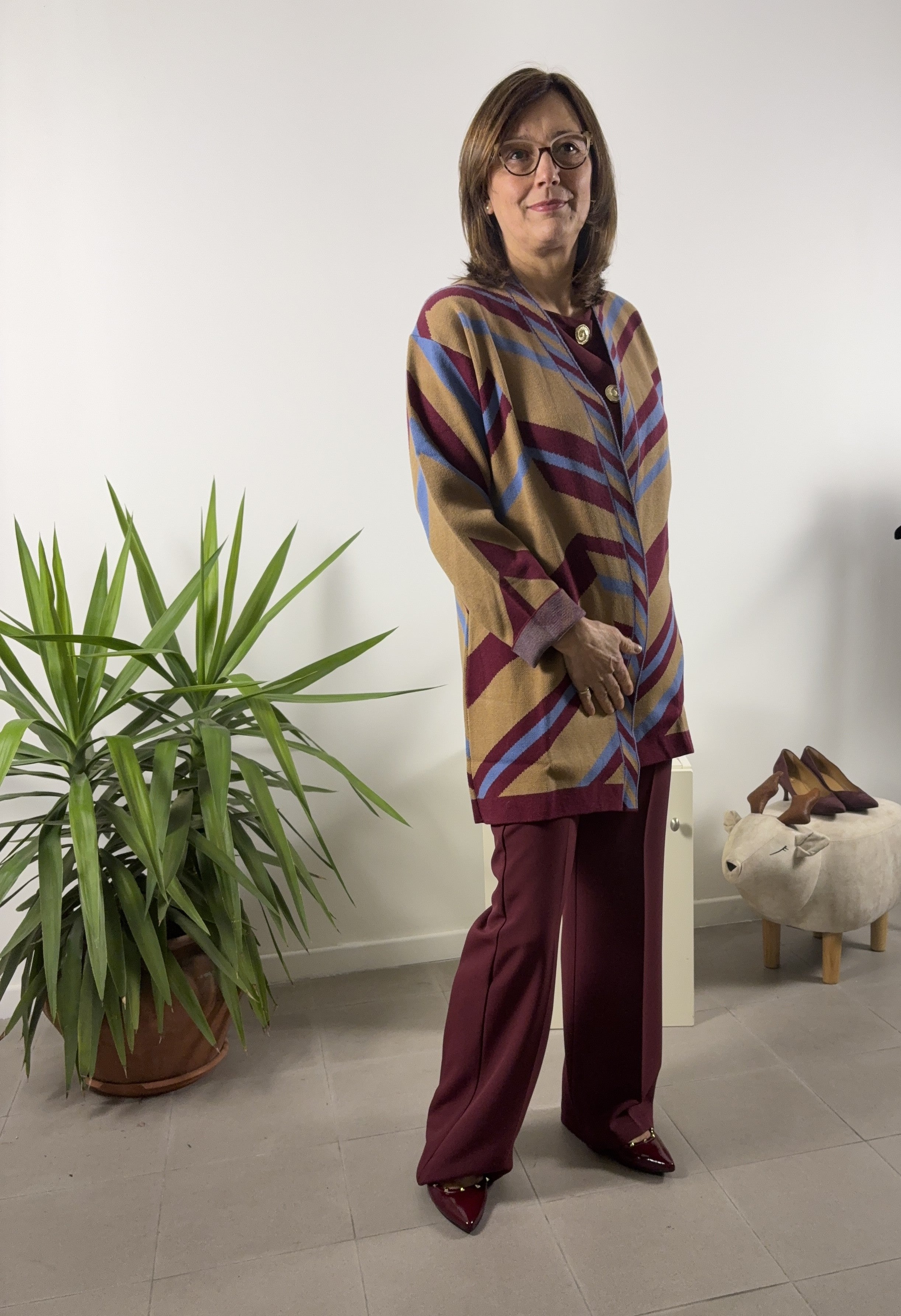 Cardigan lungo Blue Joint a righe