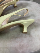 Chanel slingback in ecopelle giallo burro con fiocchetto