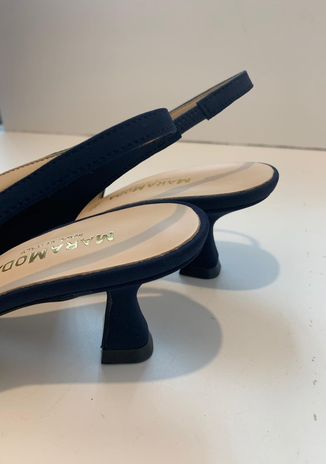 Chanel slingback blu in licra con fiocchetto