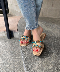 Ciabatta gioiello Alma en Pena con pietre multicolor