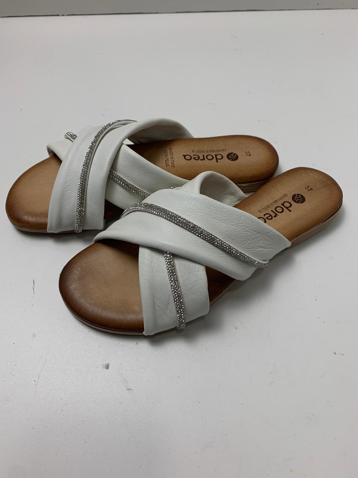 Ciabatta in nappa con strass e fasce incrociate