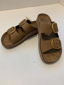 Tobacco sandals with double adjustable strap
