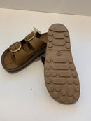 Tobacco sandals with double adjustable strap