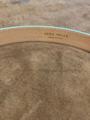 Cintura in pelle camoscio con fibbia oro