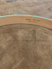 Cintura in pelle camoscio con fibbia oro