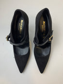 Décolleté Arianna in camoscio nero con cinturino