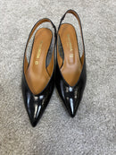 Décolleté slingback in vernice nera