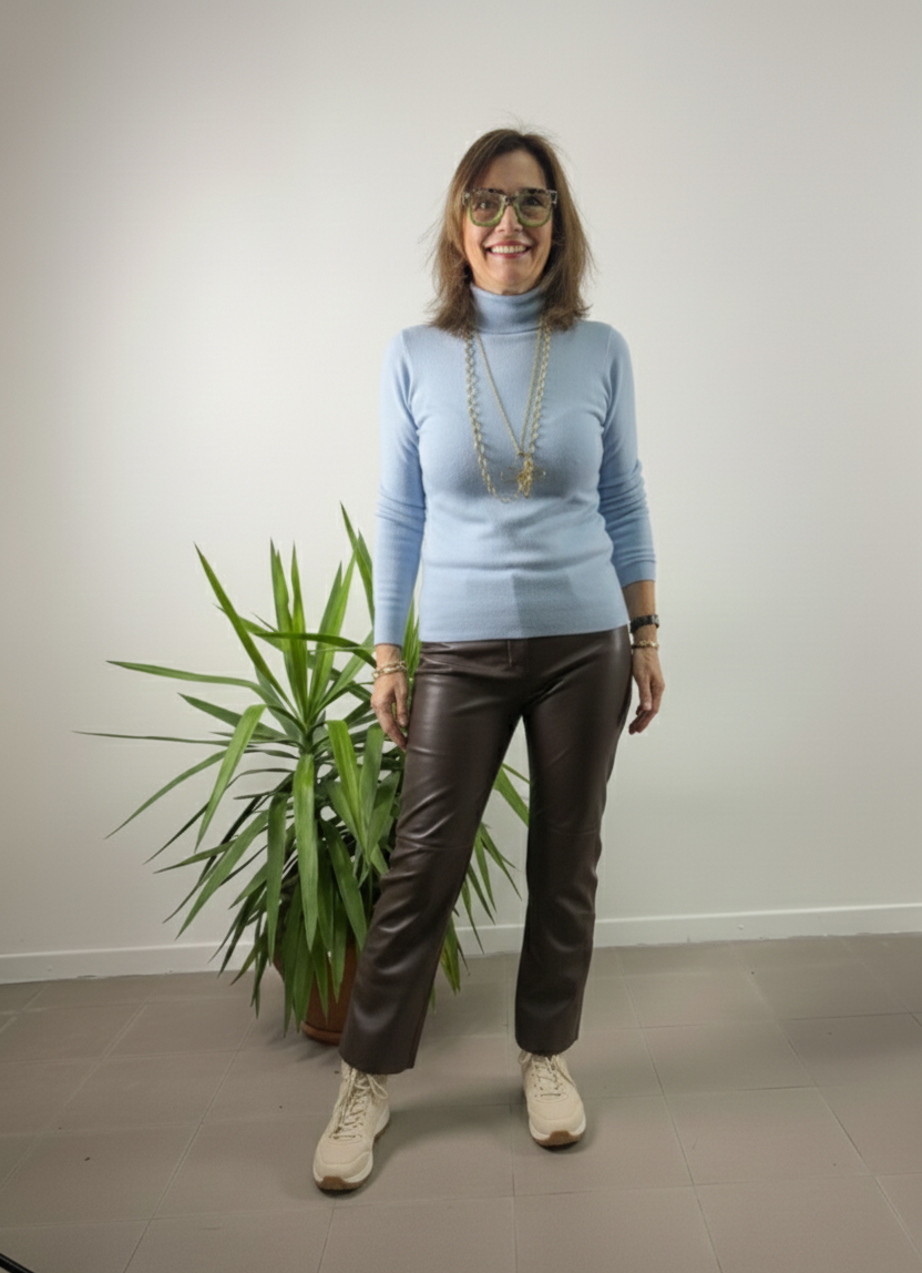 Dolcevita Blue Joint in maglia morbida