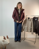 Ecopelliccia reversibile in ecomontone con cappuccio