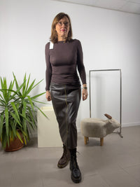 Maglia garza di cashmere a collo barchetta