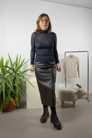 Maglia garza di cashmere a lupetto