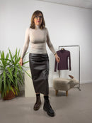 Maglia garza di cashmere a lupetto