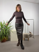 Maglia garza di cashmere a collo barchetta