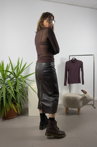 Maglia garza di cashmere a lupetto