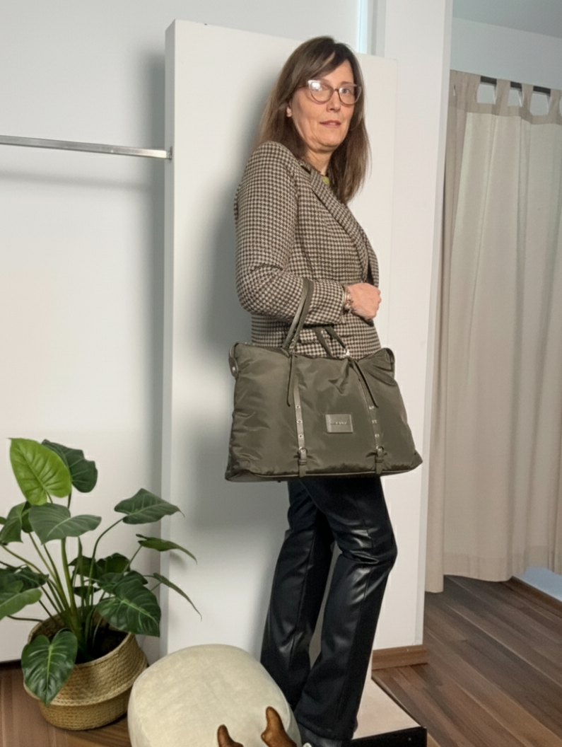 Giacca check a taglio dritto in tessuto leggero