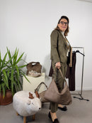 Giacca in ecodainetto a taglio lineare