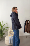 Reversible fitted 100g jacket with detachable hood