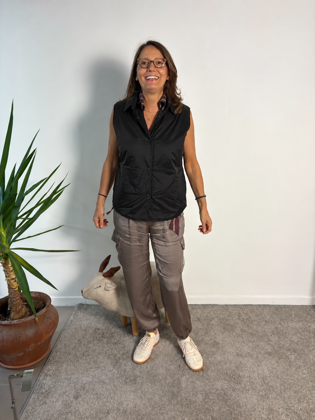Gilet 100 g leggero con colletto e bottoni