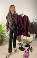 Gilet asimmetrico in filato morbido